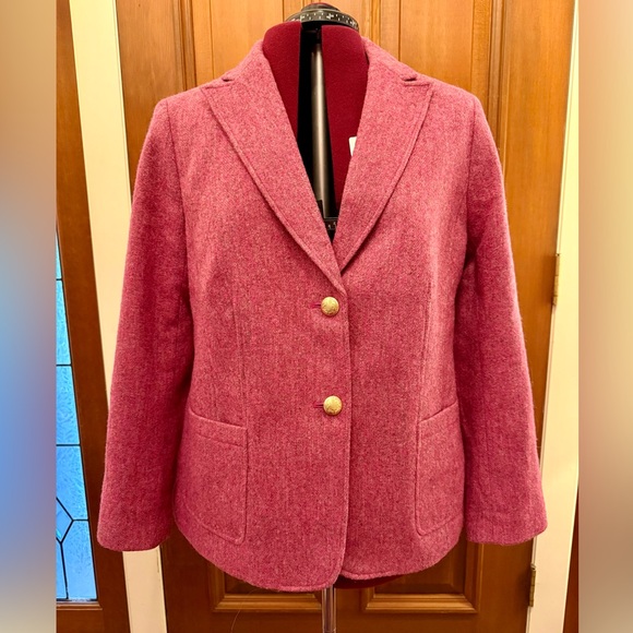 Talbots Raspberry Tweed  Women's Blazer - Picture 2 of 7
